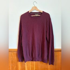 Tasso Elba Men's Burgundy Crewneck Sweater